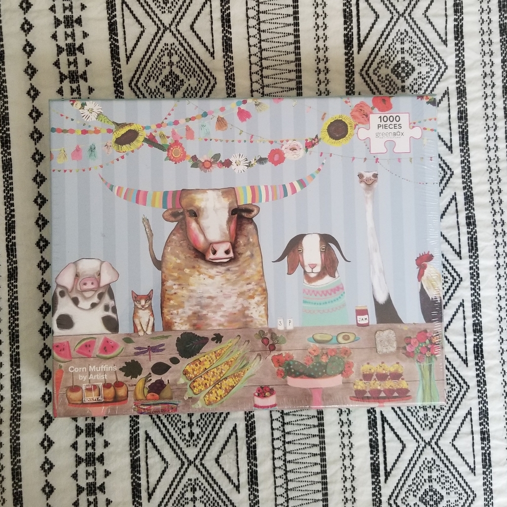 Greenbox Folky Farm Scene 1000 Piece Puzzle